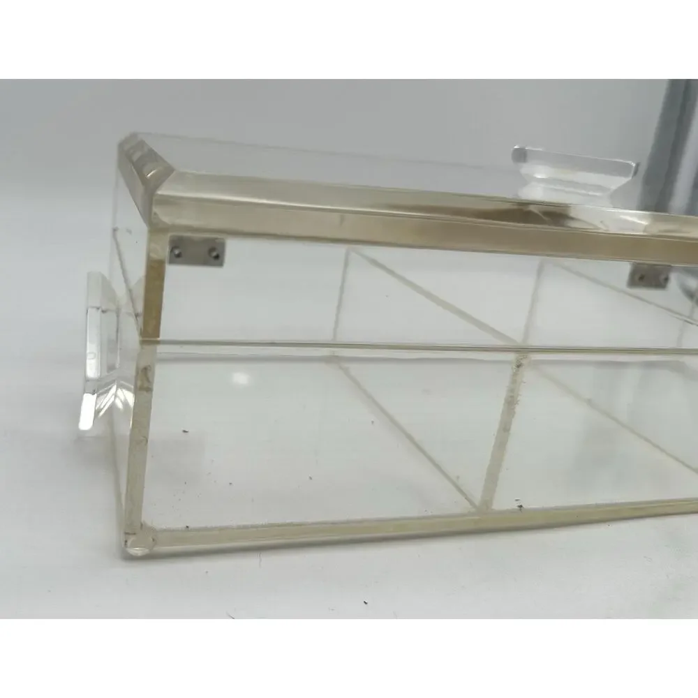 Vintage Lucite Acrylic Jewelry Box Divided Jewelry Organizer Heavy MCM